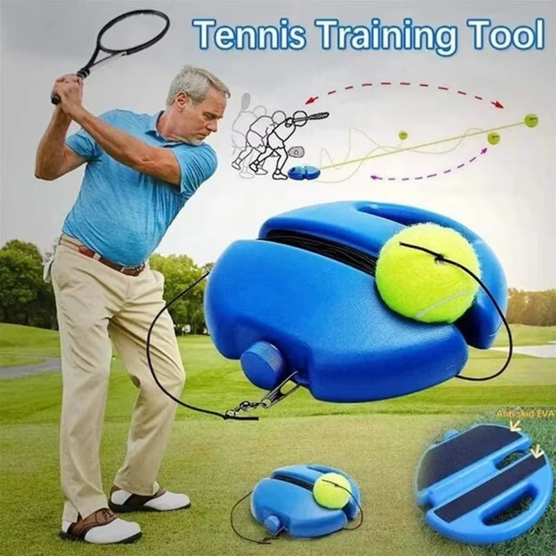 Solo Tennis Trainer with Rebounder Ball